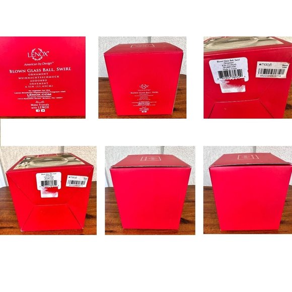 Lenox American By Design Blown Glass Ball Swirl Ornament 2012 Christmas Wedding - Picture 11 of 12